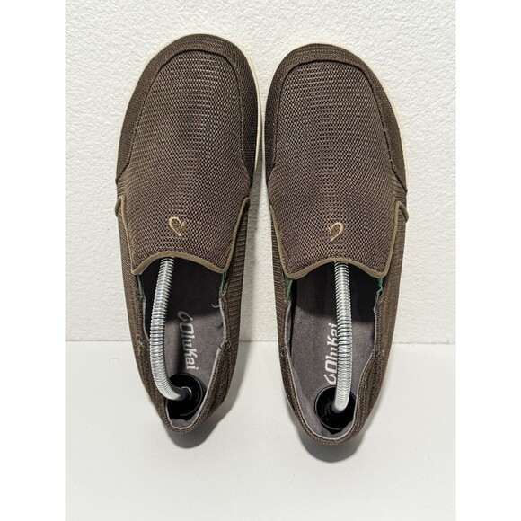 OLUKAI Mens Nohea Mesh Slip On Shoe Sz 9 Gray Convertible Boat Loafer Sneaker
